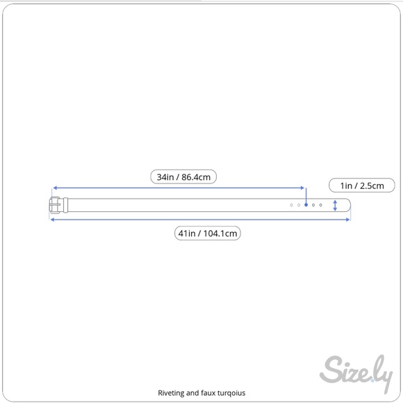 NWOT Vegan Leather and Turquoise Riveted Belt - Picture 2 of 2